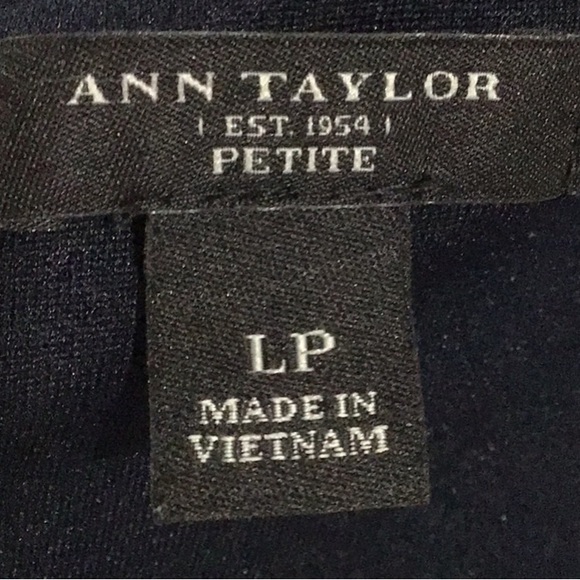 Ann Taylor Striped Tank Blouse, Blue/Black/White, Back Zipper, Size Petite Large - Picture 7 of 7